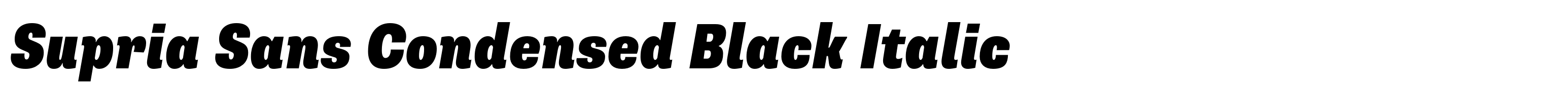 Supria Sans Condensed Black Italic